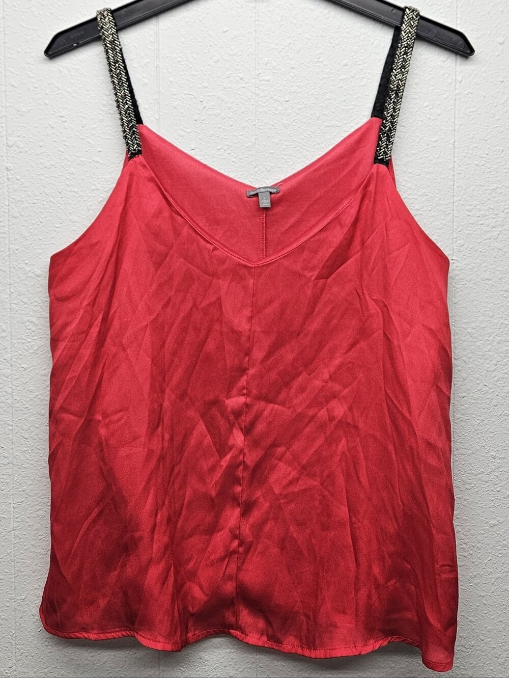Charlotte Russe Beaded Tank Top Blouse Womens L Glam Coquette Party Cocktail